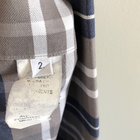 Thom Browne Plaid Button Down Shirt Size 2 / Med - Picture 6 of 7